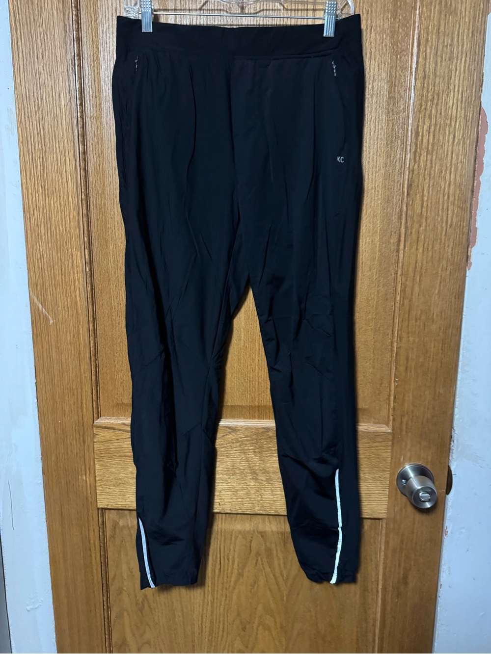 Source Unknown Black Men's Jogger Pants with White Reflective Trim